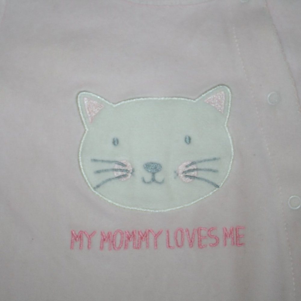 5/$20 Baby girl fleece sleeper cat mom 6 months